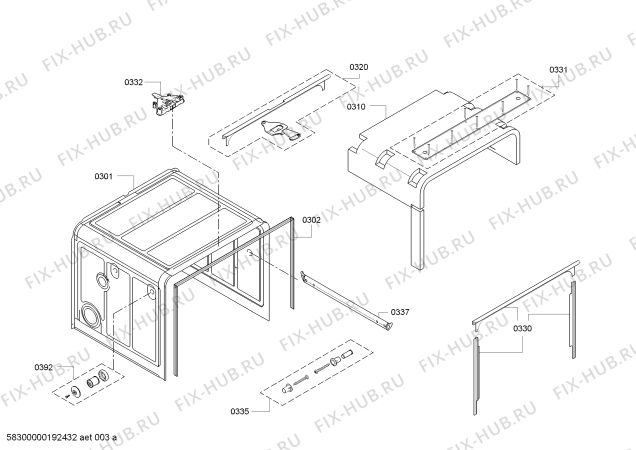 Схема №4 SC76M530EU с изображением Передняя панель для посудомойки Siemens 00679562