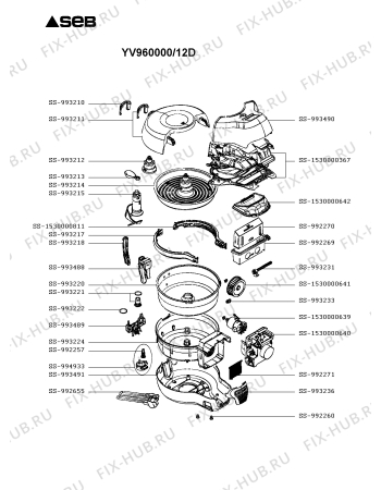 Схема №1 YV960000/12D с изображением Запчасть для тостера (фритюрницы) Seb SS-1530000811