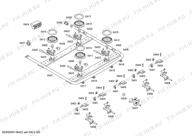 Взрыв-схема плиты (духовки) Bosch HSF13I32NF STYLE I BCO GN 220V - Схема узла 04