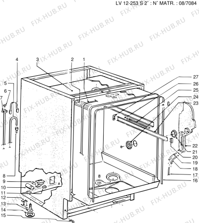Взрыв-схема посудомоечной машины Indesit LV12253S (F008504) - Схема узла