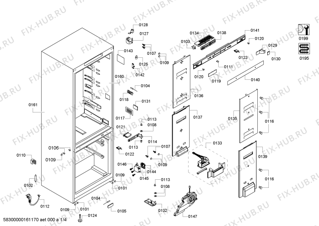 Схема №3 K5890X4RU с изображением Кронштейн для холодильной камеры Bosch 00622632