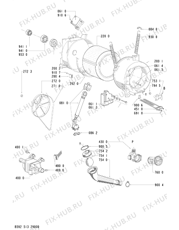 Схема №1 AWO/D 9714 с изображением Модуль (плата) для стиралки Whirlpool 481221470389