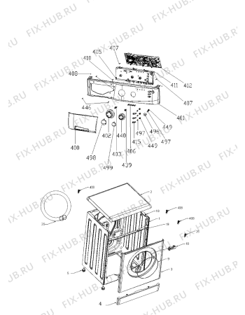 Схема №4 AWG 5102C с изображением Обшивка для стиралки Whirlpool 480111102604