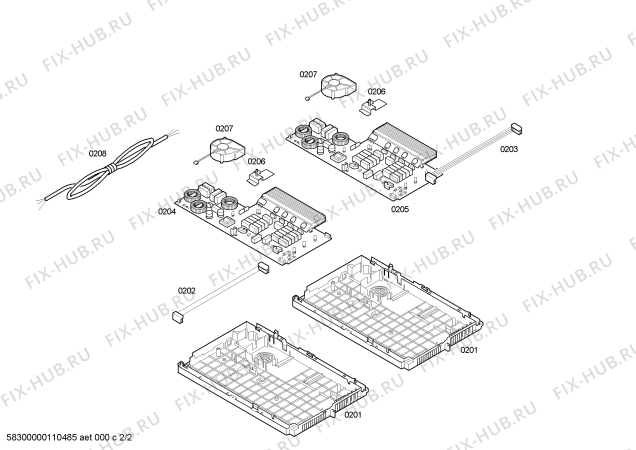 Взрыв-схема вытяжки Gaggenau CI482100 inducc.gaggen.twistpad.80.en_pln.4i+pael - Схема узла 02