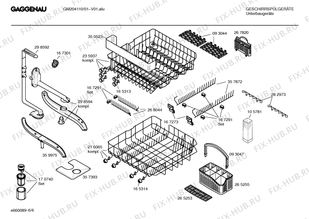 Схема №5 GM204110 с изображением Инструкция по эксплуатации Gaggenau для электропосудомоечной машины Bosch 00526634