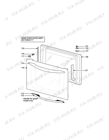 Взрыв-схема плиты (духовки) Electrolux EOD980W - Схема узла H10 Main Oven Door (large)