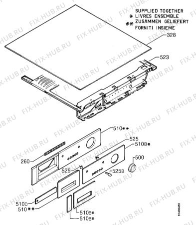 Взрыв-схема стиральной машины Aeg 1271VIT  E - Схема узла Command panel 037