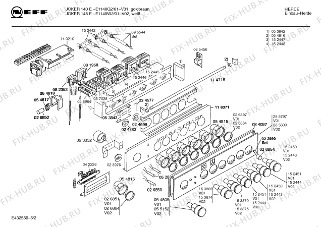 Схема №4 E1142G2 JOKER 140 D CLOU с изображением Переключатель для духового шкафа Bosch 00152451