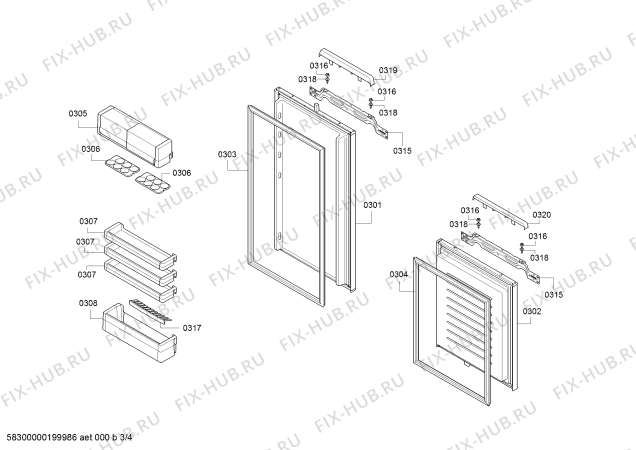 Схема №4 KIN86SMA00 с изображением Емкость для холодильной камеры Bosch 00791061