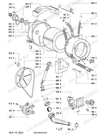 Схема №2 AWM 054/4/WS-NORDI с изображением Вставка для стиральной машины Whirlpool 481245279704