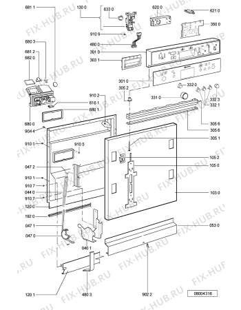 Схема №3 GSIP 6798/2 IN с изображением Блок управления для посудомоечной машины Whirlpool 481221479514