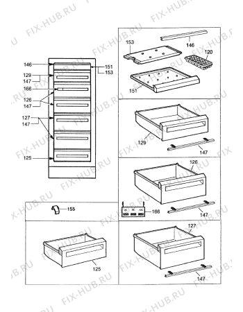 Взрыв-схема холодильника Electrolux EU2117C - Схема узла Internal parts