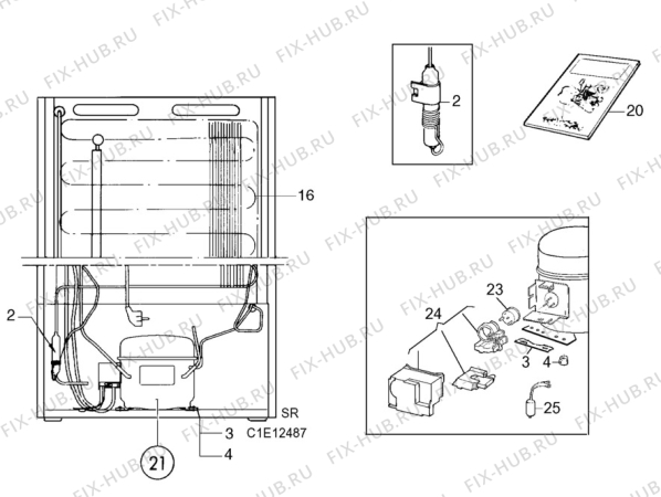 Взрыв-схема холодильника Electrolux EU2115C - Схема узла C10 Cold, users manual