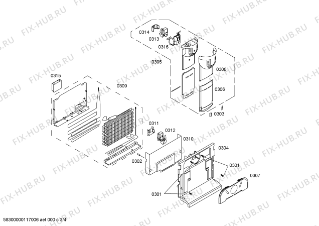 Схема №4 P1KCL3600D с изображением Панель управления для холодильника Bosch 00471203