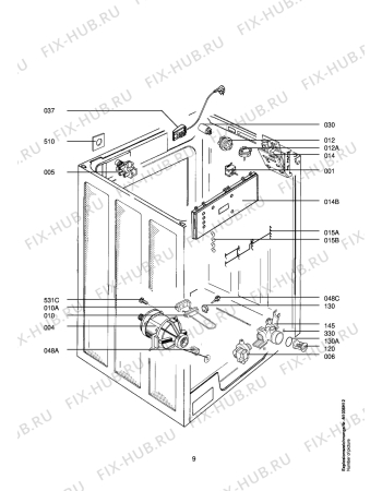 Взрыв-схема стиральной машины Aeg LAVW1049-W - Схема узла Electrical equipment 268