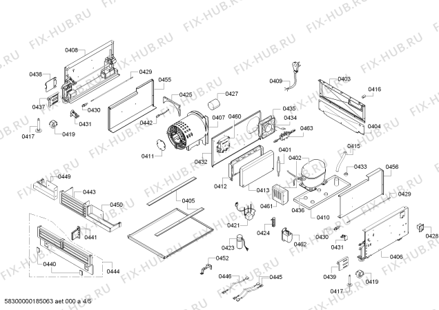 Схема №5 RW414760 с изображением Компрессор для холодильника Bosch 00145422