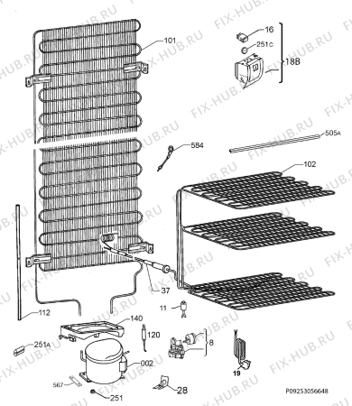 Взрыв-схема холодильника Electrolux EN3613AYX - Схема узла Cooling system 017