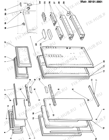Взрыв-схема холодильника Whirlpool R2220FAR (F001907) - Схема узла