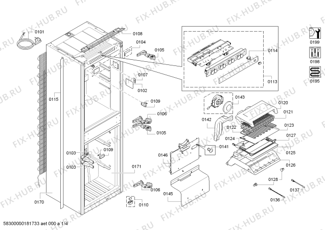 Схема №4 KI7863D30G с изображением Соединительный кабель для холодильника Bosch 00751400