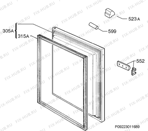 Взрыв-схема холодильника Electrolux CI1201 - Схема узла Door 003