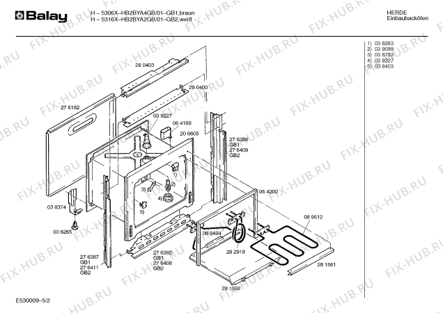 Взрыв-схема плиты (духовки) Balay HB2BYA4GB h5306x - Схема узла 02