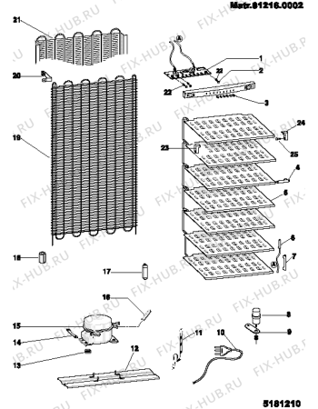 Взрыв-схема холодильника Ariston UPA352XEU2 (F028832) - Схема узла
