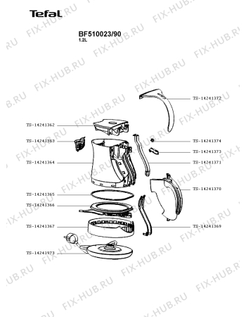 Схема №1 BF510023/90 с изображением Панель для электрочайника Tefal TS-14241369