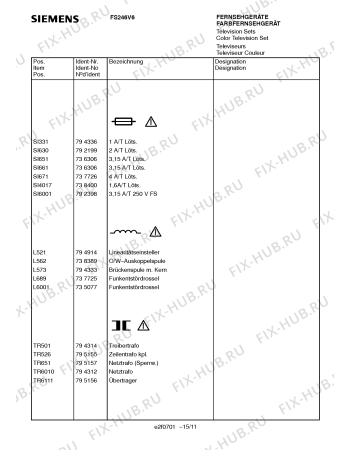 Схема №14 FS246V6 с изображением Модуль RGB для телевизора Siemens 00759277