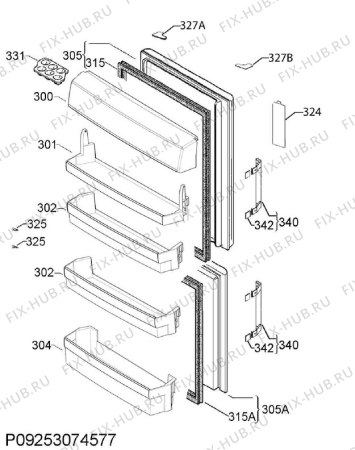 Взрыв-схема холодильника Aeg RCB63826TX - Схема узла Door
