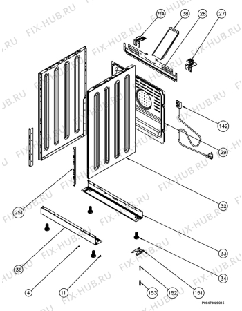 Взрыв-схема плиты (духовки) Faure CGL600W - Схема узла Section 6