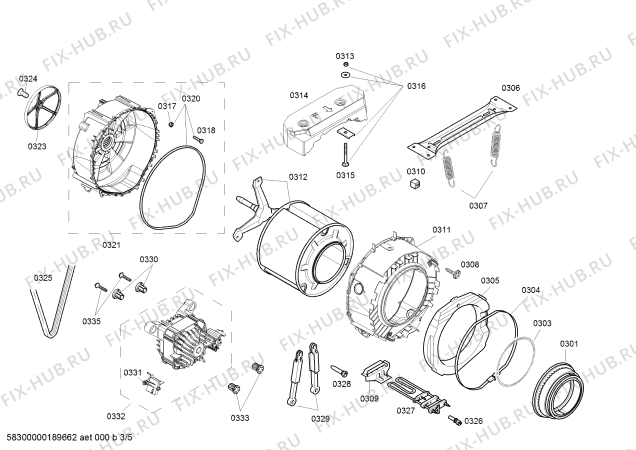 Схема №4 WM08E1R80W IQ100 6.5kg с изображением Наливной шланг для стиралки Siemens 00655451