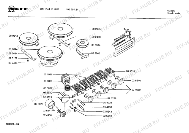 Схема №3 195301241 GR1344.11HWS с изображением Варочная панель для плиты (духовки) Bosch 00083594