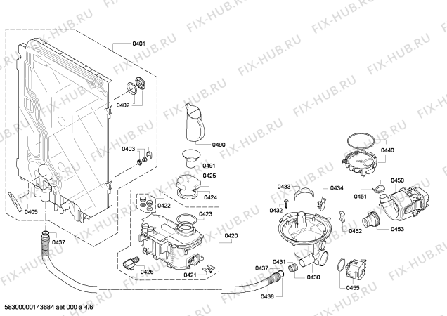 Взрыв-схема посудомоечной машины Bosch SMS50E58EU - Схема узла 04