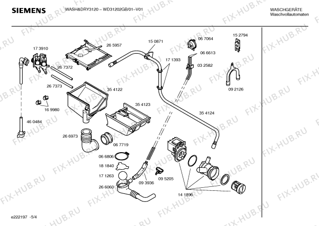 Схема №5 WD31202EU WASH&DRY3120 с изображением Таблица программ для стиральной машины Siemens 00183319