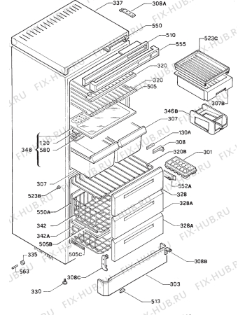 Взрыв-схема холодильника Zanussi ZFC80/30FF - Схема узла Housing 001