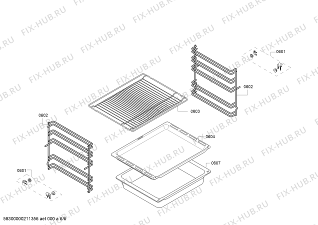 Взрыв-схема плиты (духовки) Bosch HKR39A150 - Схема узла 06