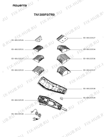 Схема №1 TN1300F0/7R0 с изображением Корпусная деталь для фена Rowenta CS-00132538