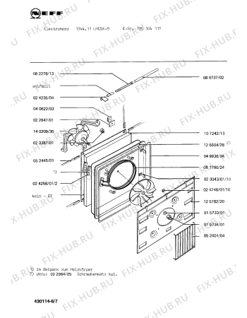 Взрыв-схема плиты (духовки) Neff 195304117 1344.11LHCSX-9 - Схема узла 07