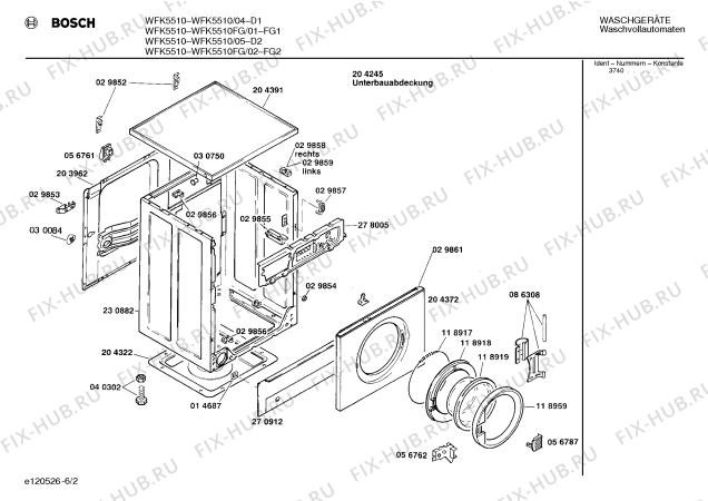 Взрыв-схема стиральной машины Bosch WFK5510FG WFK5510 - Схема узла 02