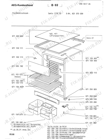 Взрыв-схема холодильника Aeg SAN1732 TK - Схема узла Housing 001