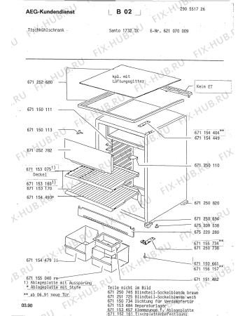 Взрыв-схема холодильника Aeg 621070009 - Схема узла Housing 001