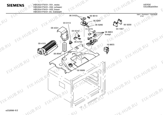 Схема №5 HB53520FN с изображением Панель управления для плиты (духовки) Siemens 00296574