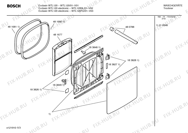 Схема №5 WTL120NL Exclusiv WTL120 electronic с изображением Инструкция по установке и эксплуатации для сушилки Bosch 00529216