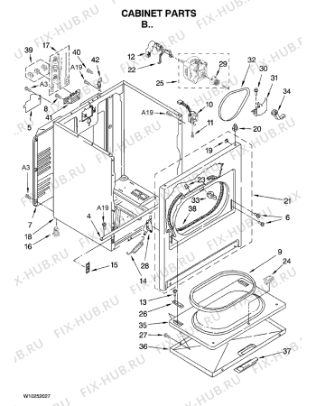 Схема №2 1CWED5100VQ с изображением Запчасть для сушилки Whirlpool 482000010197