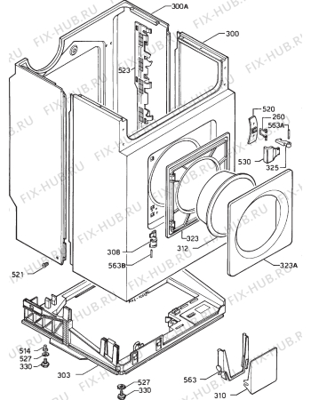 Взрыв-схема стиральной машины Zoppas PP44 - Схема узла Cabinet + armatures
