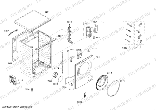 Взрыв-схема стиральной машины Siemens WS12U4680W, iQ500 - Схема узла 02