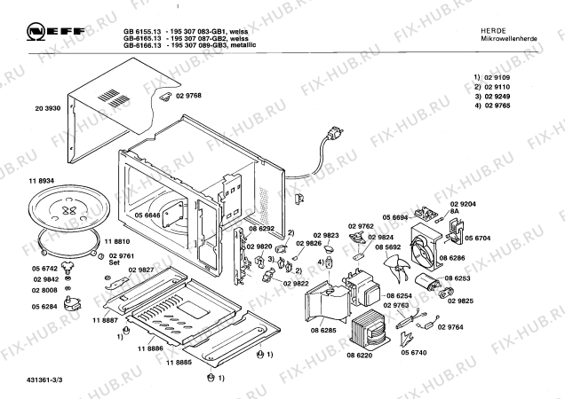 Схема №3 0750491180 HMG762B с изображением Часть корпуса для свч печи Bosch 00203930