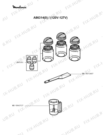 Схема №2 A8634KF(1) с изображением Запчасть Moulinex MS-0698015