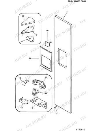 Взрыв-схема холодильника Ariston XBS60NF (F029771) - Схема узла