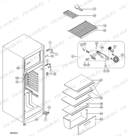 Взрыв-схема холодильника Zanussi ZRT24100WA - Схема узла Housing 001